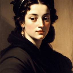 Artistic profile picture in the style of Caravaggio for female