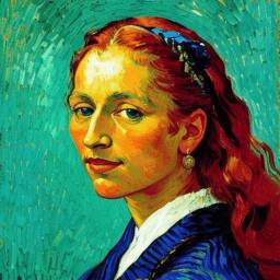 Artistic profile picture in the style of Van Gogh for female