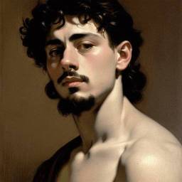 Artistic profile picture in the style of Caravaggio for male