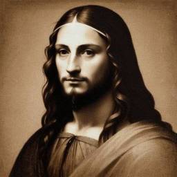 Artistic profile picture in the style of Da Vinci for male