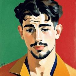 Artistic profile picture in the style of Matisse for male