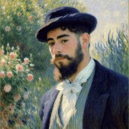 Artistic profile picture in the style of Monet for male