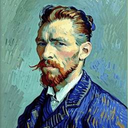 Artistic profile picture in the style of Van Gogh for male